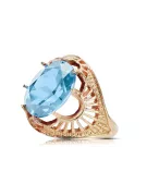 Aquamarine Original Vintage 14K Rose Gold Ring Vintage Jewlery vrc003r